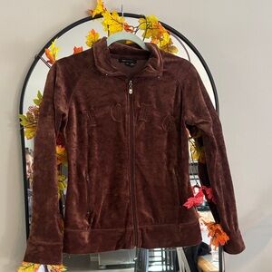 BCBGMaxAzria Brown Zip-Up